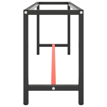 Cadre de banc de travail Noir et rouge mat 190x50x79 cm Métal