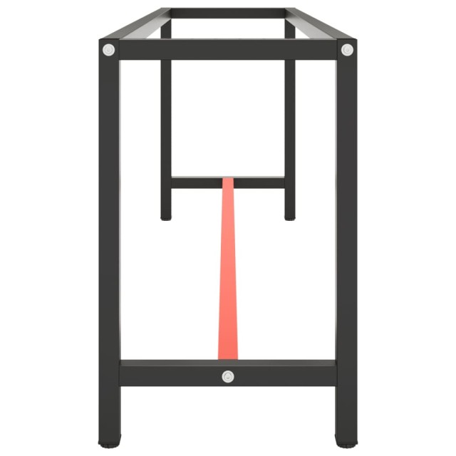 Cadre banc de travail Noir mat et rouge mat 210x50x79 cm Métal