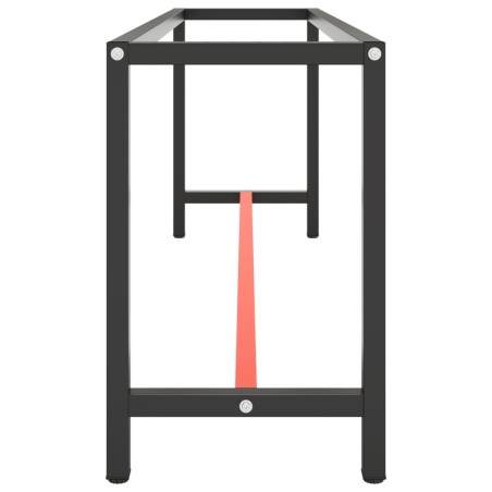 Cadre banc de travail Noir mat et rouge mat 210x50x79 cm Métal