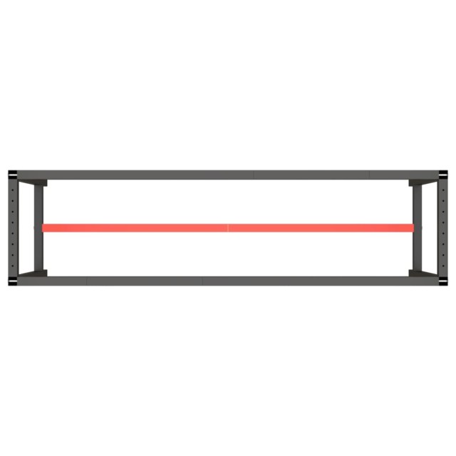 Cadre banc de travail Noir mat et rouge mat 210x50x79 cm Métal