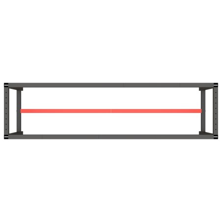 Cadre banc de travail Noir mat et rouge mat 210x50x79 cm Métal