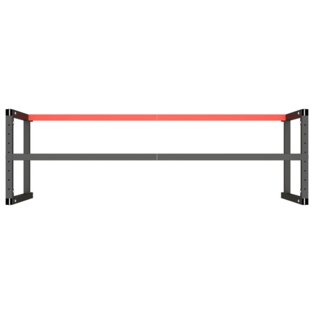 Cadre de banc de travail Noir et rouge mat 180x57x79 cm Métal