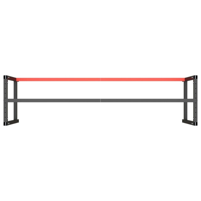 Cadre de banc de travail Noir et rouge mat 220x57x79 cm Métal