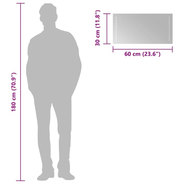 Miroir de salle de bain à LED 60x30 cm