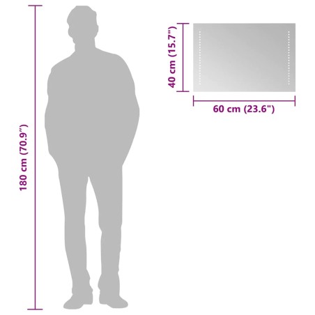 Miroir de salle de bain à LED 60x40 cm