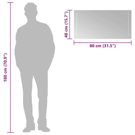 Miroir de salle de bain à LED 80x40 cm