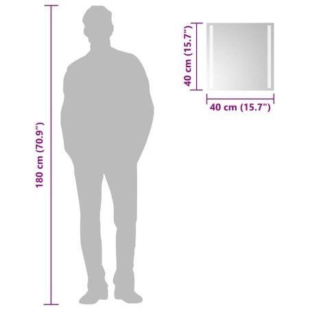 Miroir de salle de bain à LED 40x40 cm