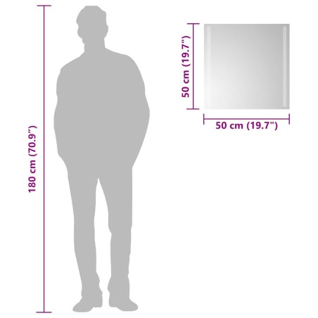 Miroir de salle de bain à LED 50x50 cm