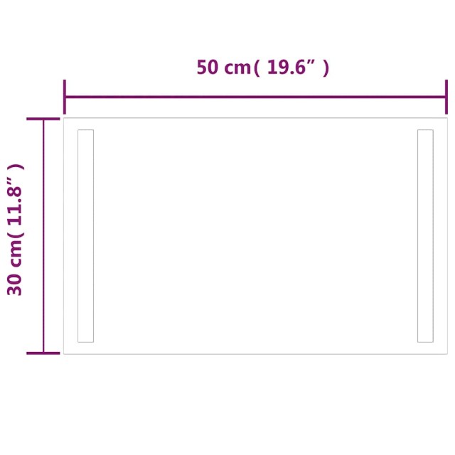 Miroir de salle de bain à LED 50x30 cm