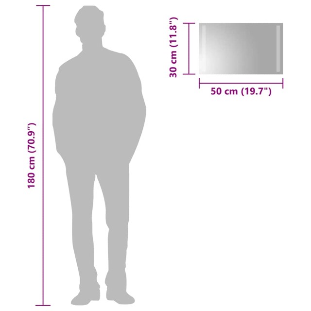 Miroir de salle de bain à LED 50x30 cm