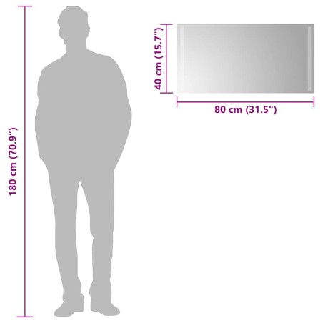 Miroir de salle de bain à LED 80x40 cm