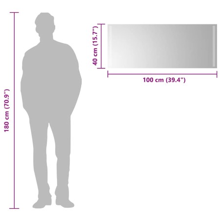 Miroir de salle de bain à LED 100x40 cm