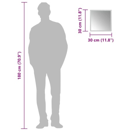 Miroir de salle de bain à LED 30x30 cm