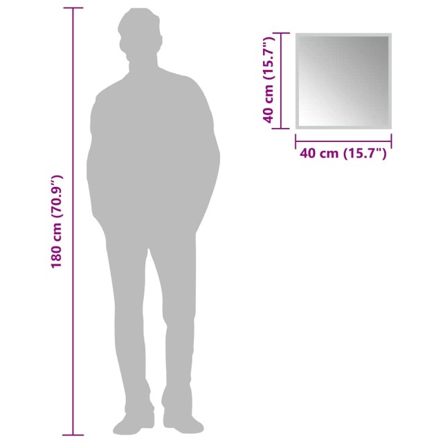 Miroir de salle de bain à LED 40x40 cm