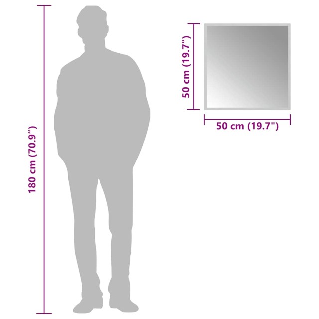 Miroir de salle de bain à LED 50x50 cm