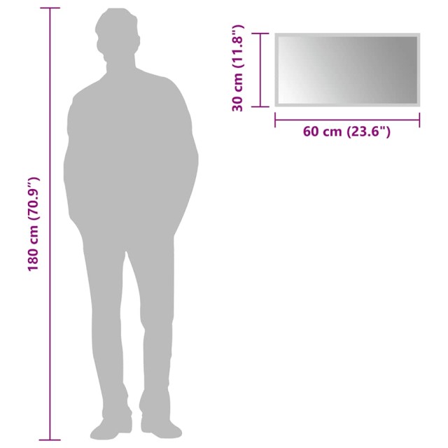 Miroir de salle de bain à LED 60x30 cm