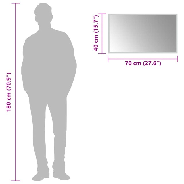Miroir de salle de bain à LED 70x40 cm