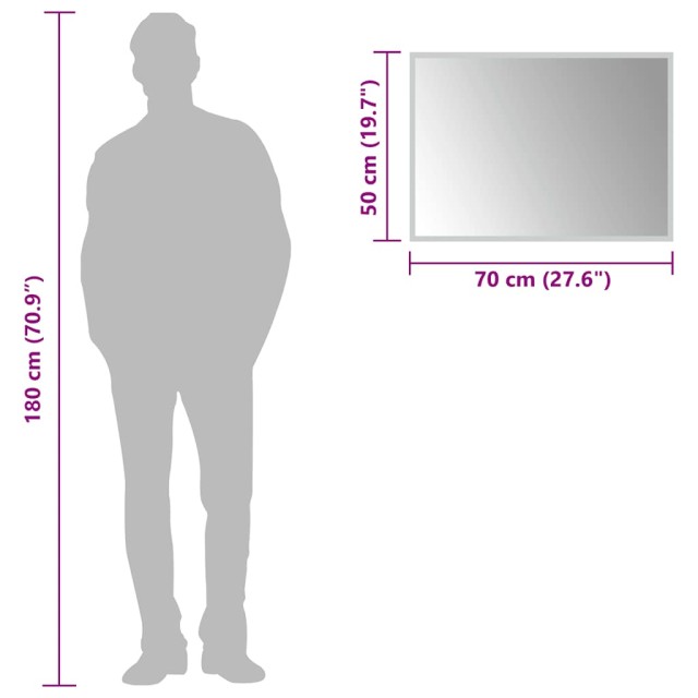 Miroir de salle de bain à LED 70x50 cm