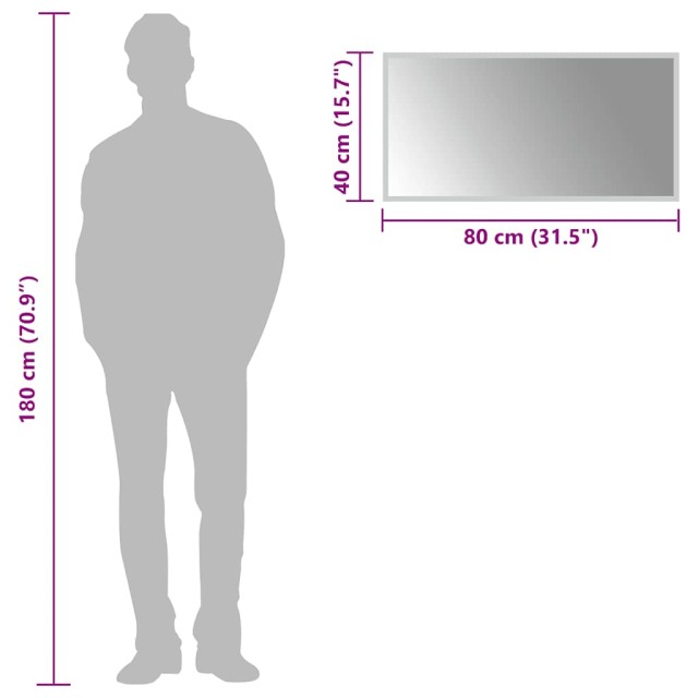 Miroir de salle de bain à LED 80x40 cm