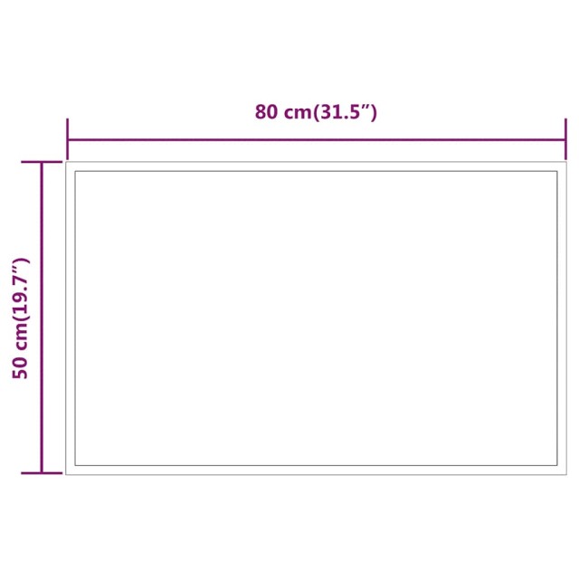 Miroir de salle de bain à LED 80x50 cm