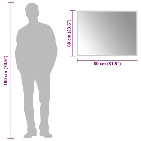 Miroir de salle de bain à LED 80x60 cm
