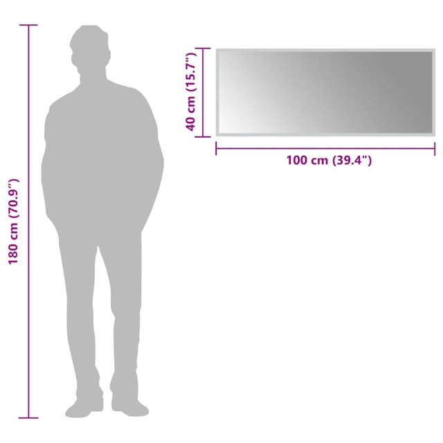 Miroir de salle de bain à LED 100x40 cm