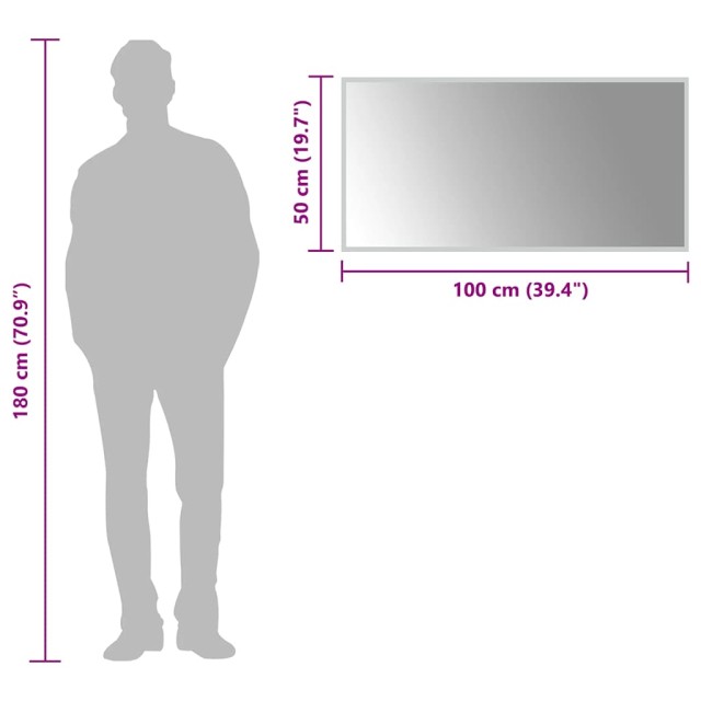 Miroir de salle de bain à LED 100x50 cm