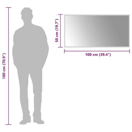 Miroir de salle de bain à LED 100x50 cm