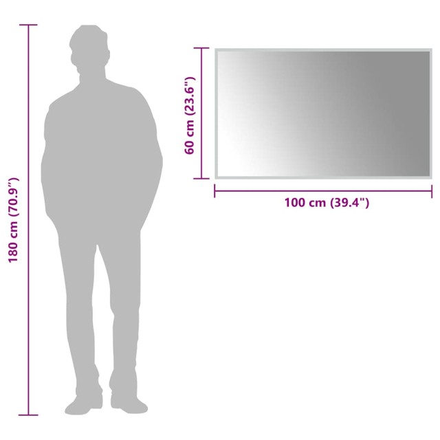 Miroir de salle de bain à LED 100x60 cm