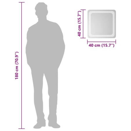 Miroir de salle de bain à LED 40x40 cm