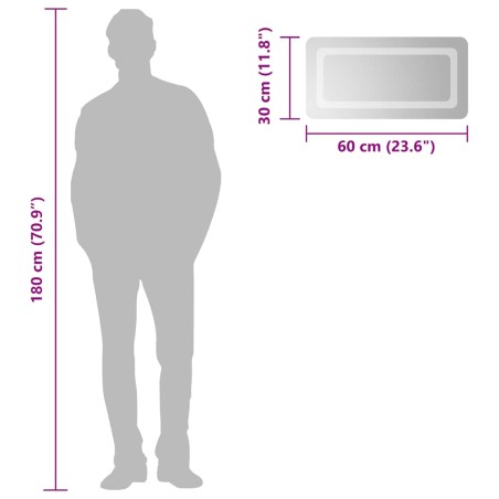 Miroir de salle de bain à LED 60x30 cm