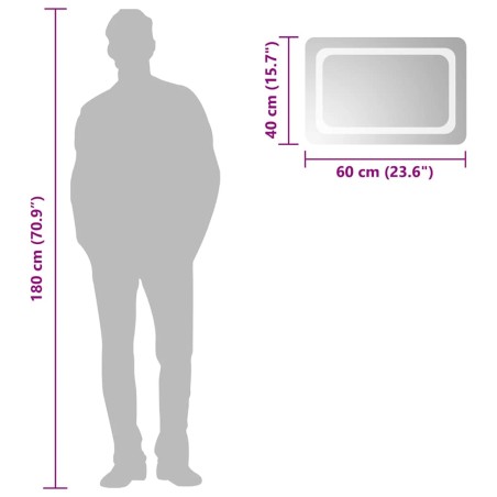 Miroir de salle de bain à LED 60x40 cm