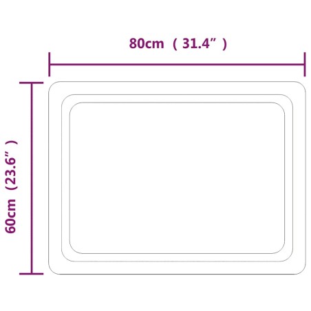 Miroir de salle de bain à LED 80x60 cm
