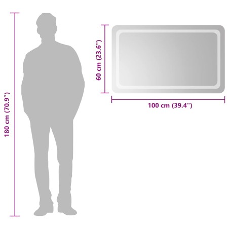 Miroir de salle de bain à LED 100x60 cm