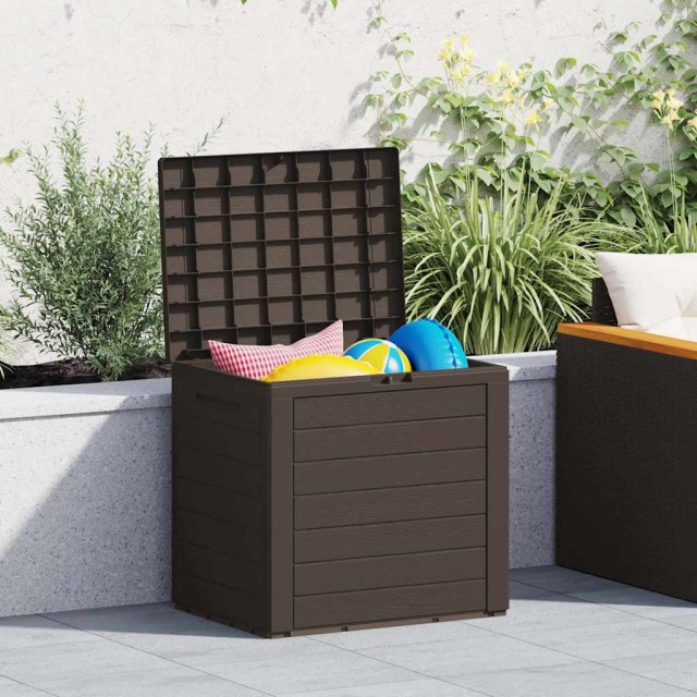 Boîte de stockage de jardin Marron 58,5x46x55 cm Polypropylène