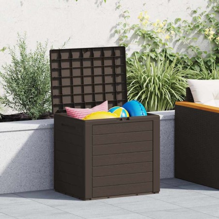Boîte de stockage de jardin Marron 58,5x46x55 cm Polypropylène