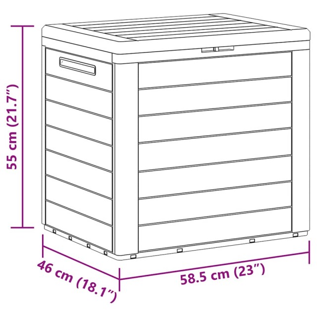 Boîte de stockage de jardin Marron 58,5x46x55 cm Polypropylène
