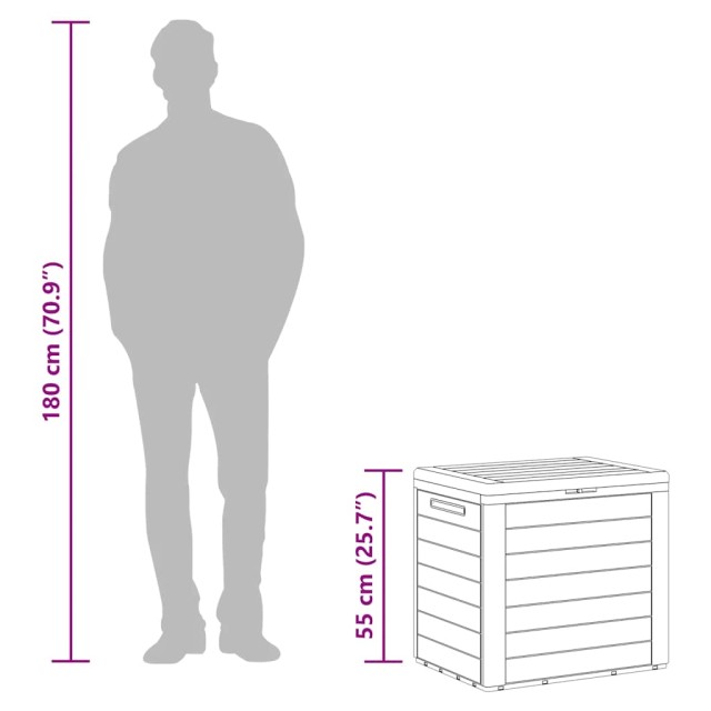 Boîte de stockage jardin Anthracite 58,5x46x55 cm Polypropylène