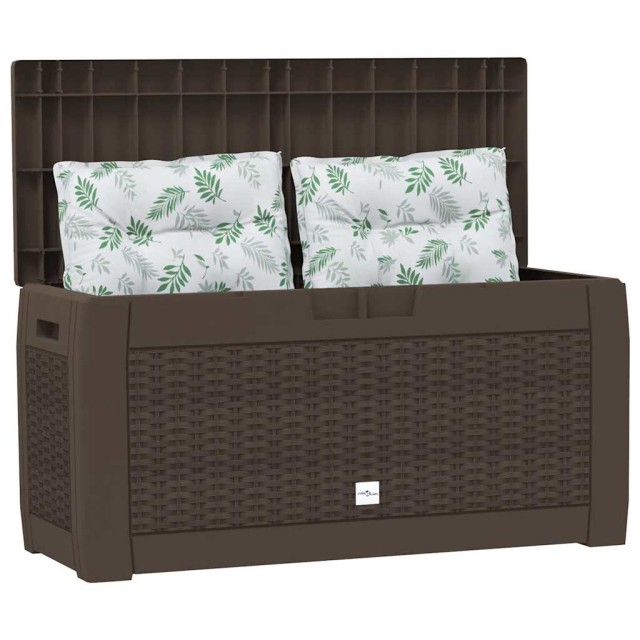 Boîte de stockage de jardin Marron 119x48x60 cm Polypropylène