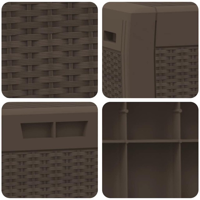 Boîte de stockage de jardin Marron 119x48x60 cm Polypropylène