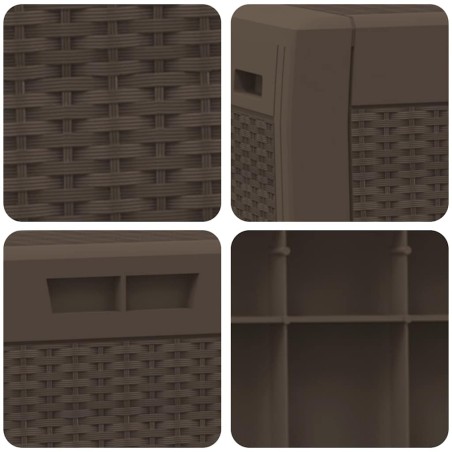 Boîte de stockage de jardin Marron 119x48x60 cm Polypropylène