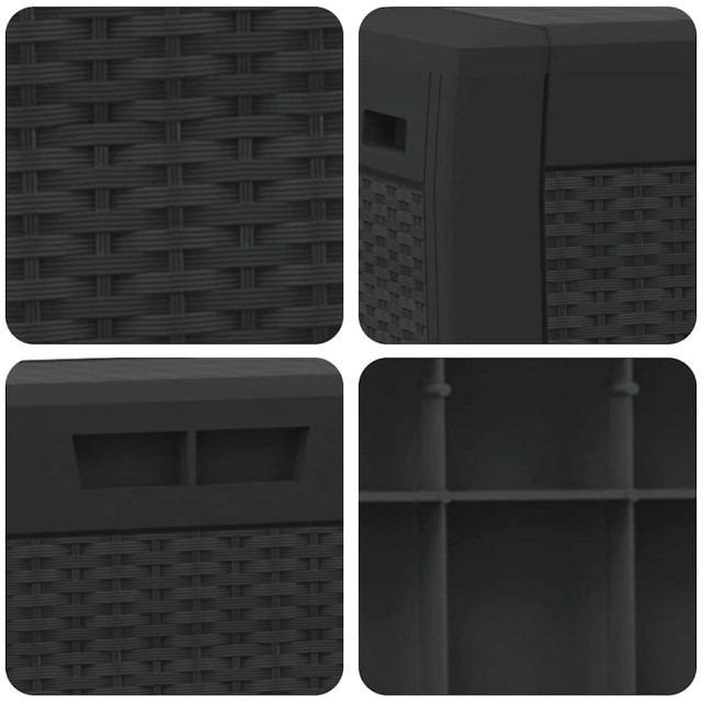 Boîte de stockage jardin Anthracite 119x48x60 cm Polypropylène