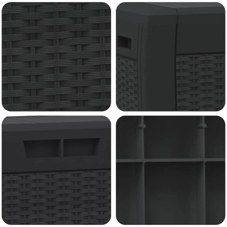 Boîte de stockage jardin Anthracite 119x48x60 cm Polypropylène