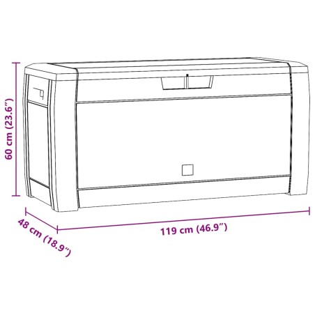 Boîte de stockage jardin Anthracite 119x48x60 cm Polypropylène