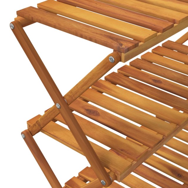 Étagère pliable à 3 niveaux Marron 70x31x63 cm Bois d'acacia
