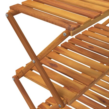 Étagère pliable à 3 niveaux Marron 70x31x63 cm Bois d'acacia