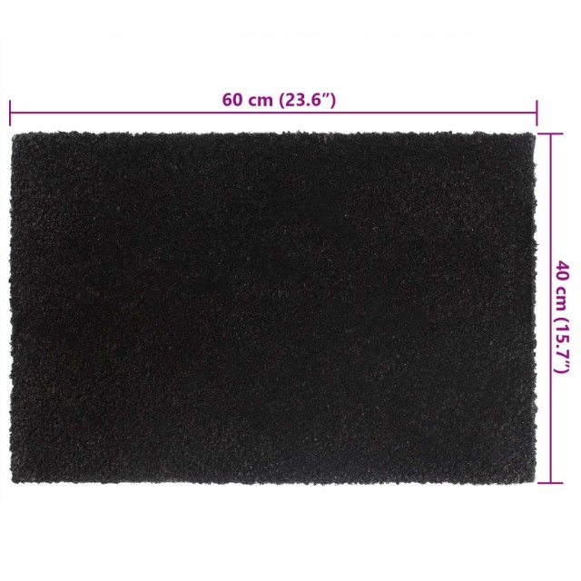 Tapis de porte noir 40x60 cm fibre de coco touffeté