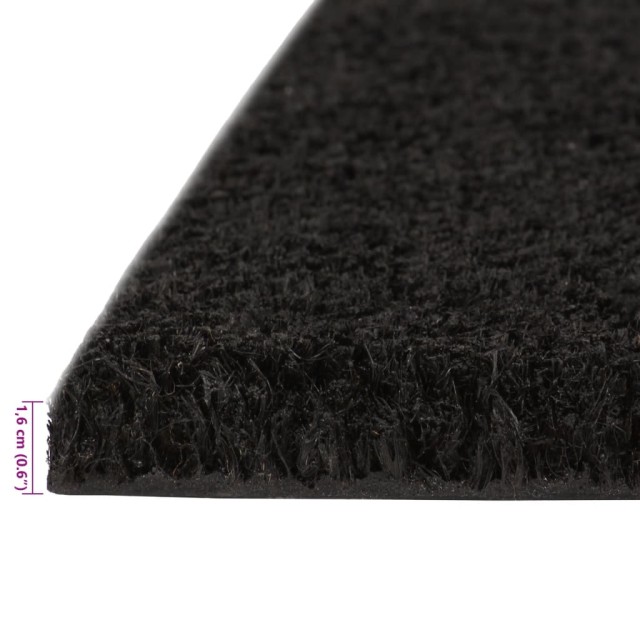 Tapis de porte noir 40x60 cm fibre de coco touffeté