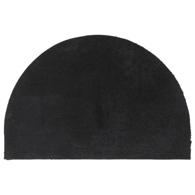 Tapis de porte noir demi-rond 40x60 cm fibre de coco touffeté