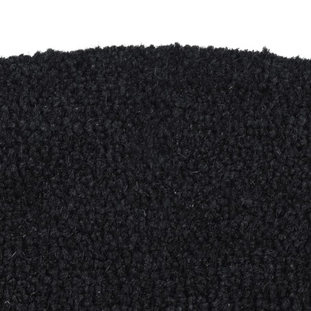 Tapis de porte noir demi-rond 50x80 cm fibre de coco touffeté